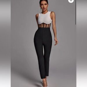 Bella Barnett black and white Allegra jumpsuit